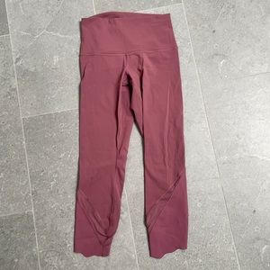 lululemon pink wunder under mesh leggings